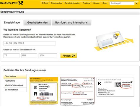 deutsche post sendungstabelle.